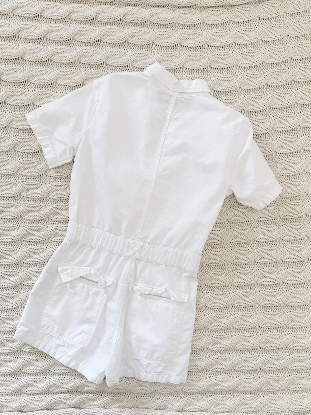 Zara White Collared Button-Up Romper - Picture 3 of 4